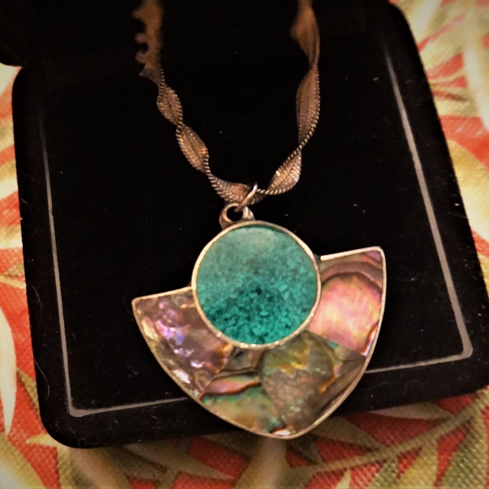 Gorgeous Large Sterling Colorful MOP+Bracelet